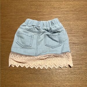 Kids Denim Skirt with Lace Trim